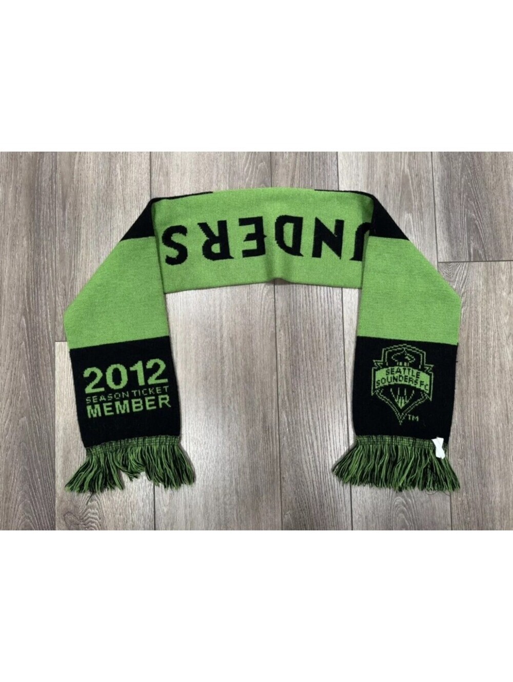 adidas Seattle Sounders MLS Soccer Scarf 2012 Season ticket Member Green Black